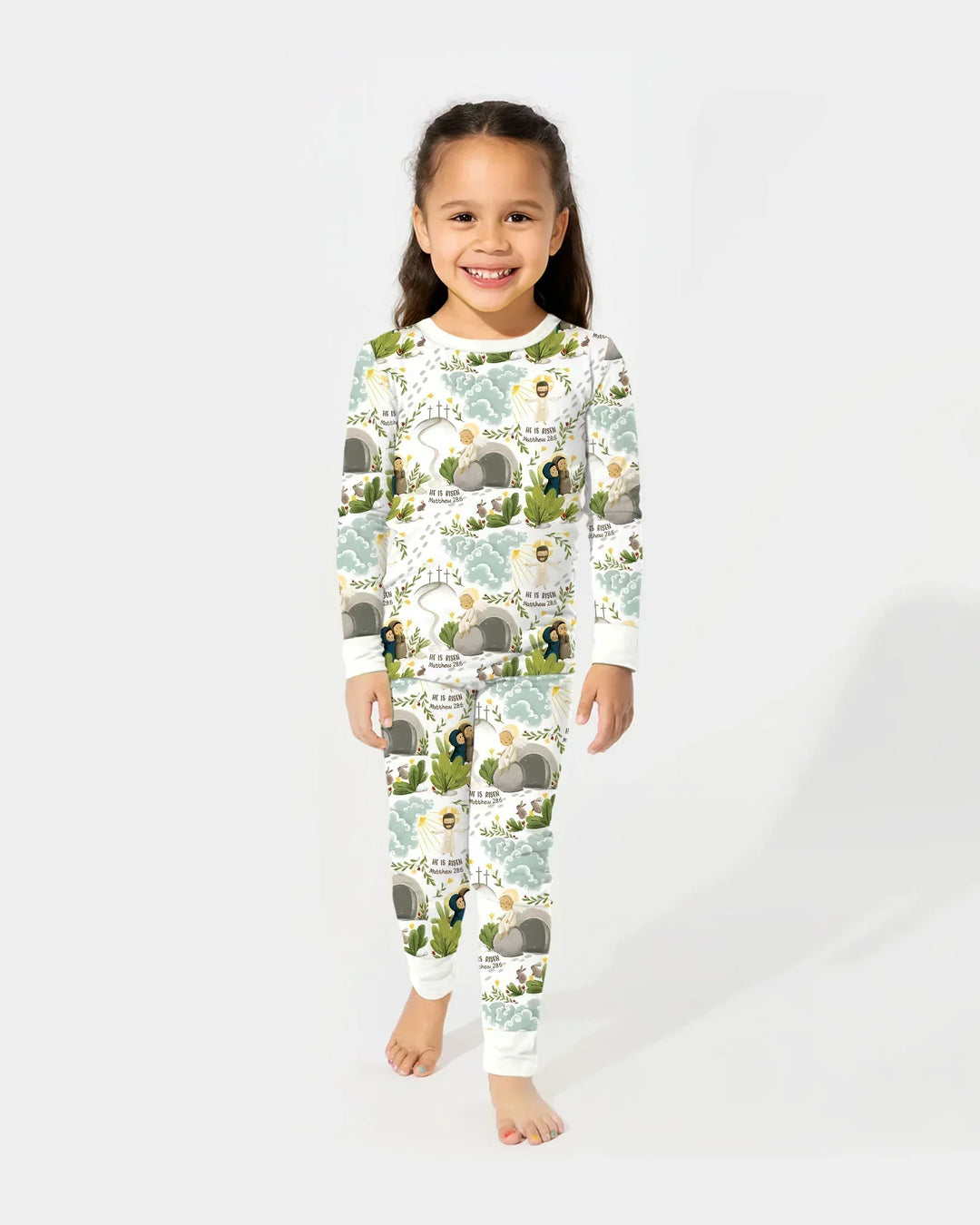 Zweiteiliges Langarm-Pyjama-Set mit Sommerfrüchten