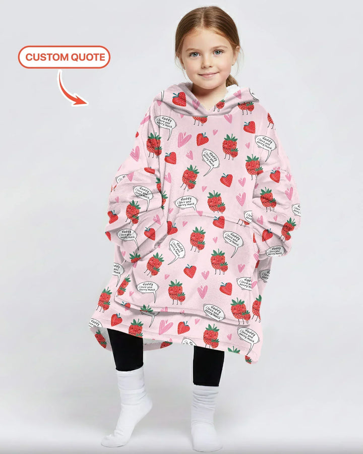Ich liebe dich Beeren viel Bambus Decken-Hoodie