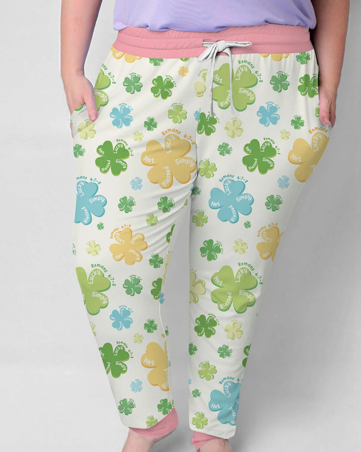 Shamrocks Print St. Patrick's Day Bamboo Women Pajama Set