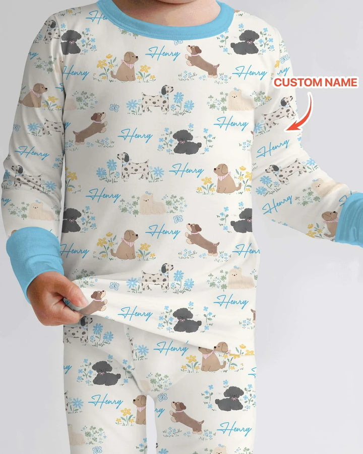 Zweiteiliges Langarm-Pyjama-Set mit Sommerfrüchten