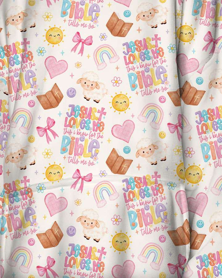 Jesus Loves Me This I Know Bamboo Blanket Hoodie