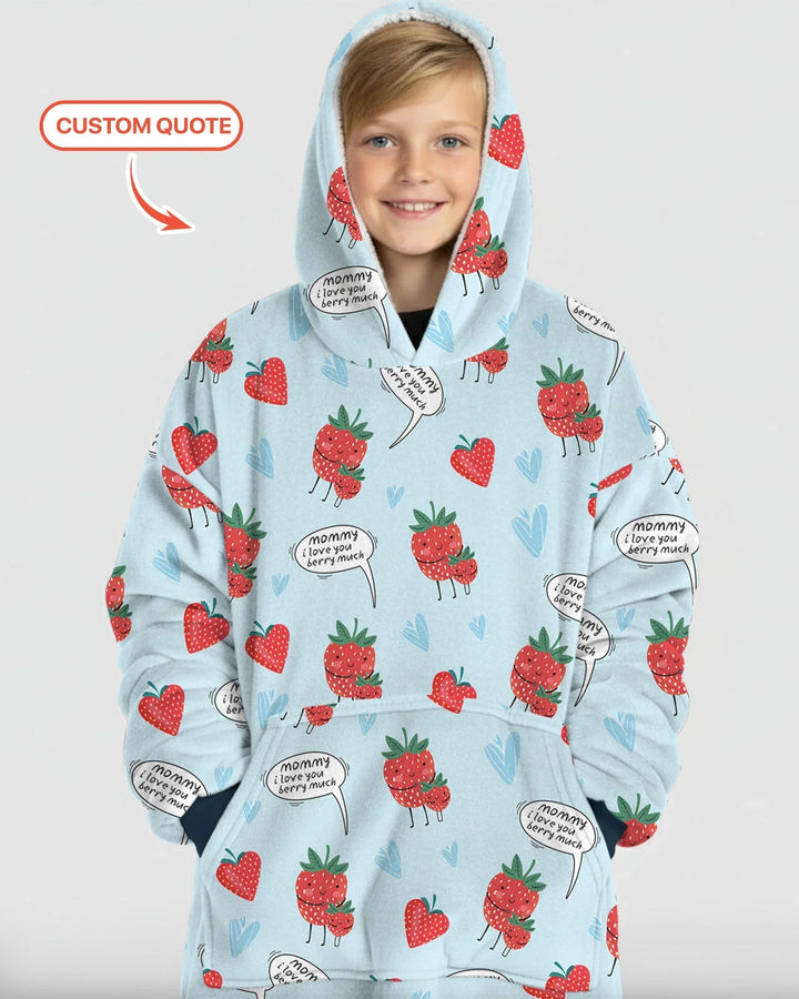 Ich liebe dich Beeren viel Bambus Decken-Hoodie