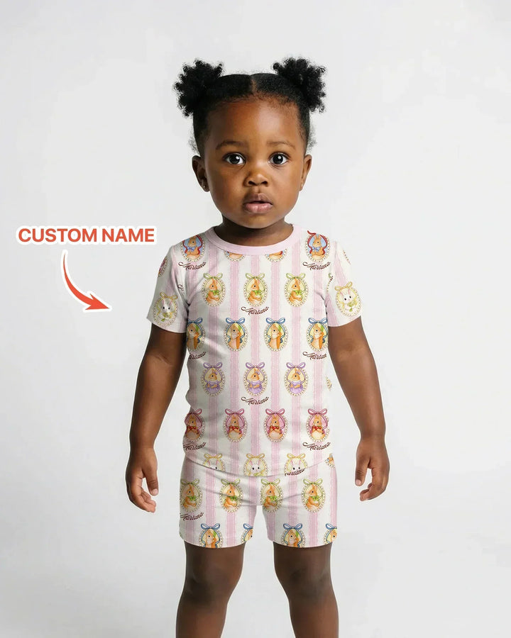 Zweiteiliges Pyjama-Set mit kurzen Ärmeln und Shorts im Sommer-Design