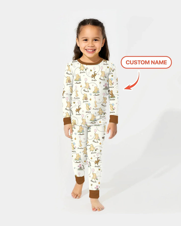 Zweiteiliges Langarm-Pyjama-Set mit Sommerfrüchten