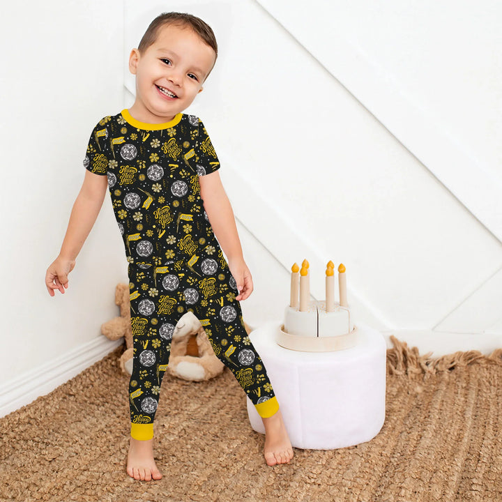 Disco New Years Eve Bamboo Two Piece Short Sleeve Pajama Set