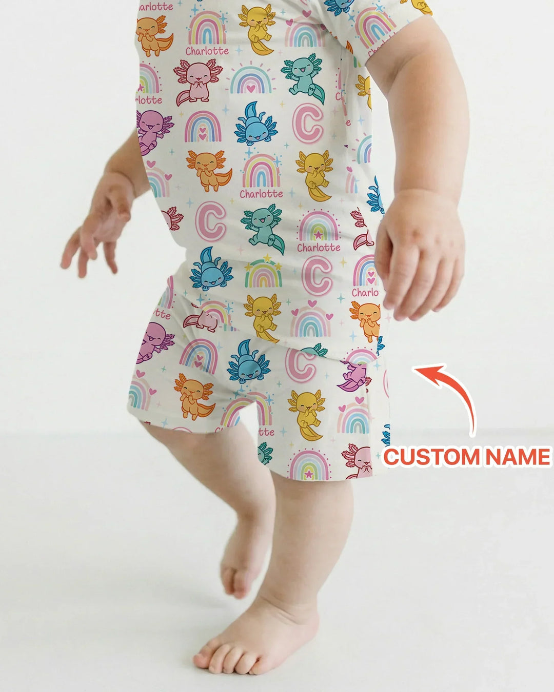 Zweiteiliges Pyjama-Set mit kurzen Ärmeln und Shorts im Sommer-Design