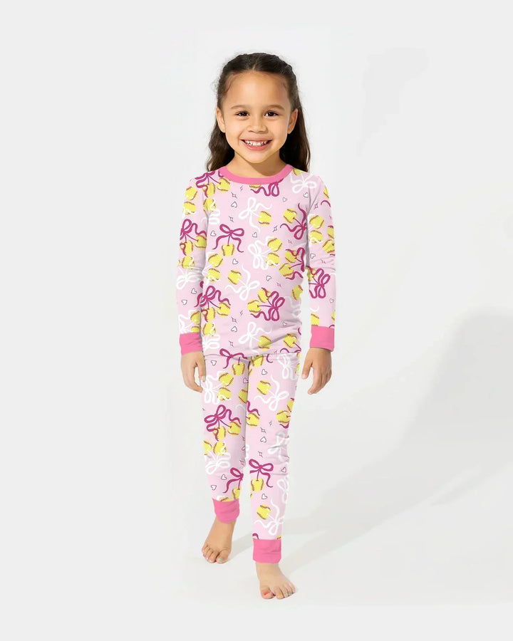 Zweiteiliges Langarm-Pyjama-Set mit Sommerfrüchten