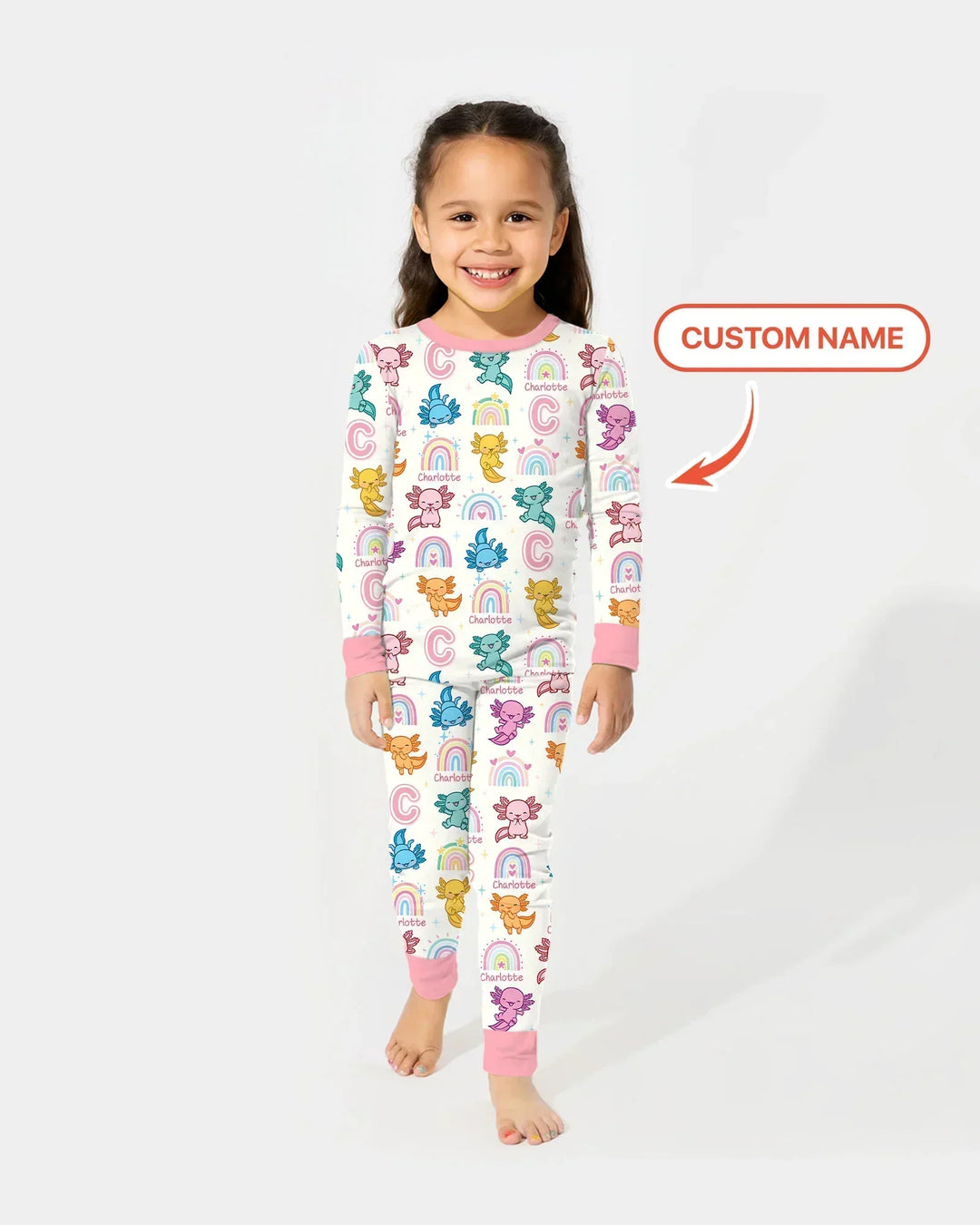 Zweiteiliges Langarm-Pyjama-Set mit Sommerfrüchten
