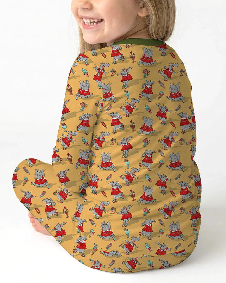Zweiteiliges Langarm-Pyjama-Set mit Sommerfrüchten