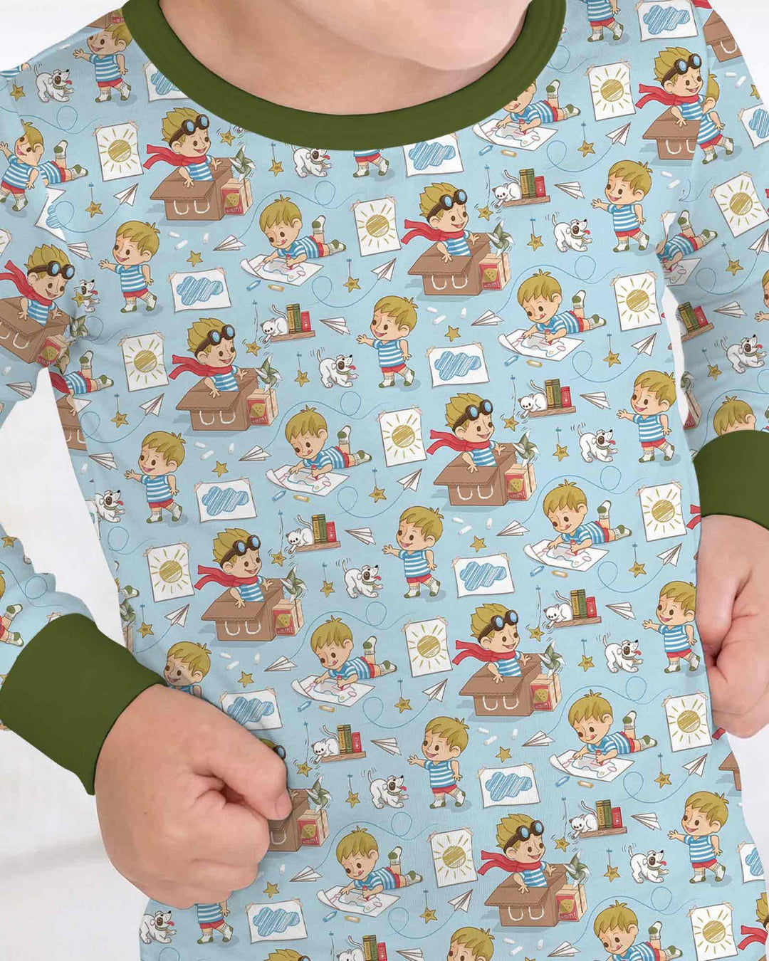 Zweiteiliges Langarm-Pyjama-Set mit Sommerfrüchten