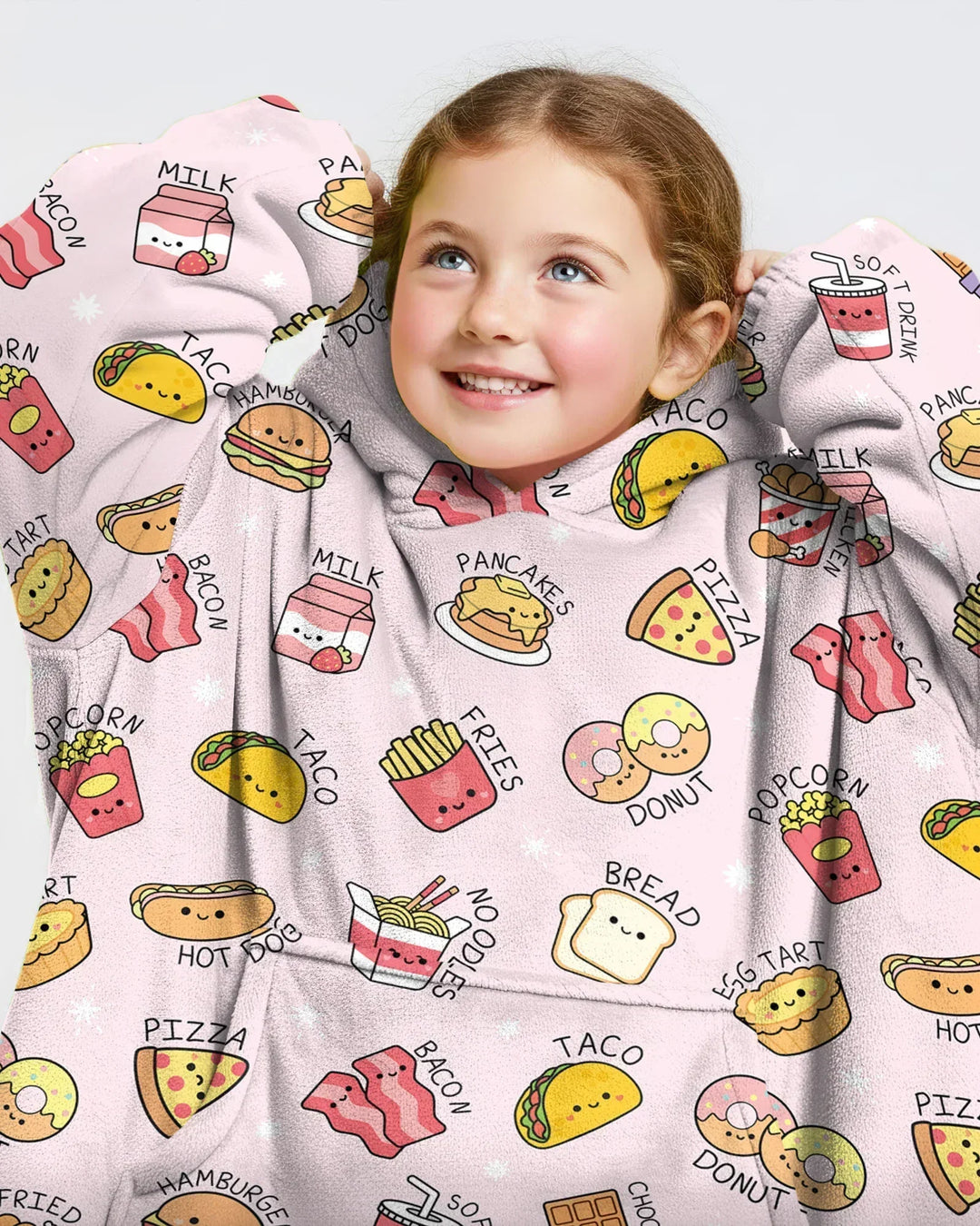 Kawaii Yummy Food Tragbarer Bambus-Deckenhoodie