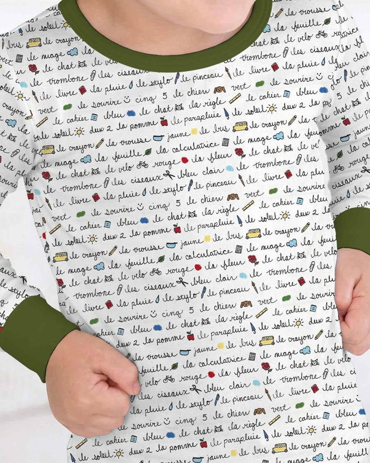 Zweiteiliges Langarm-Pyjama-Set mit Sommerfrüchten