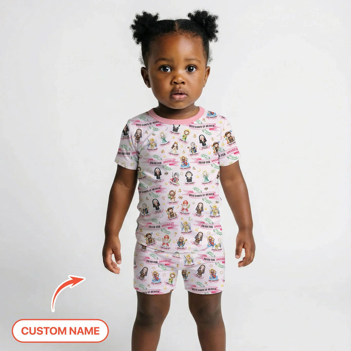 Zweiteiliges Pyjama-Set mit kurzen Ärmeln und Shorts im Sommer-Design
