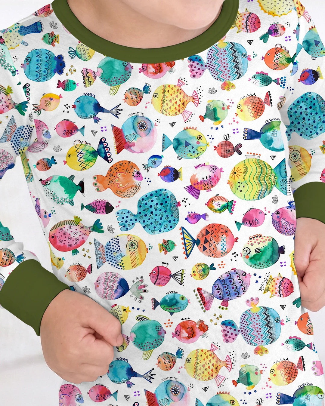 Zweiteiliges Langarm-Pyjama-Set mit Sommerfrüchten