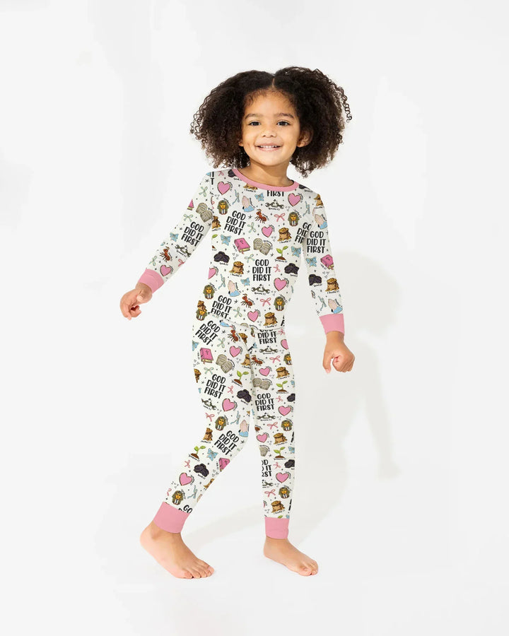 Zweiteiliges Langarm-Pyjama-Set mit Sommerfrüchten