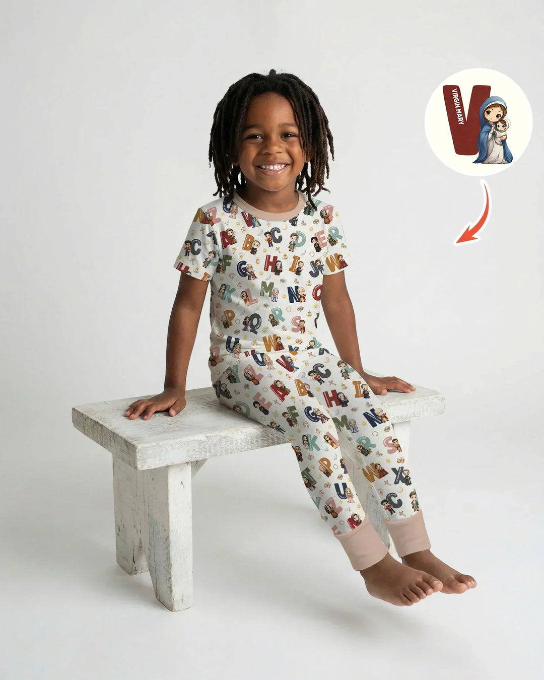 Zweiteiliges, kurzärmliges Pyjama-Set mit Marienkäfern