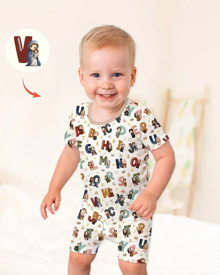 Template Zweiteiliges Pyjama-Set mit kurzen Ärmeln und Shorts