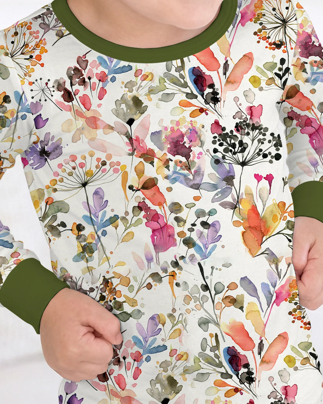 Autumn Meadow Botanicals Bamboo Two Piece Long Sleeve Pajama Set