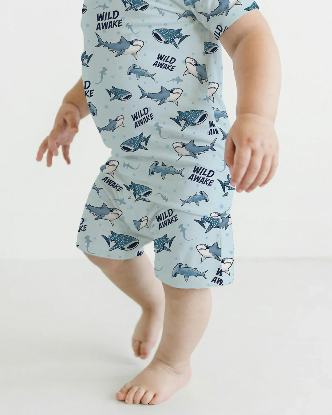 Wide Awake Matching Daddy & Me Bamboo Two Piece Short Sleeve Shorts Pajama Set
