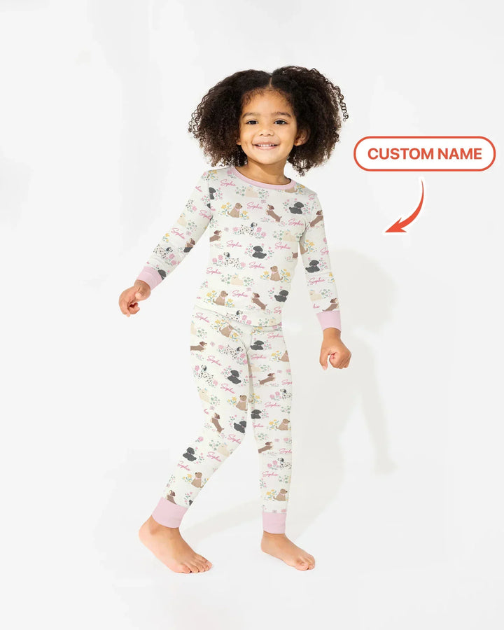 Zweiteiliges Langarm-Pyjama-Set mit Sommerfrüchten