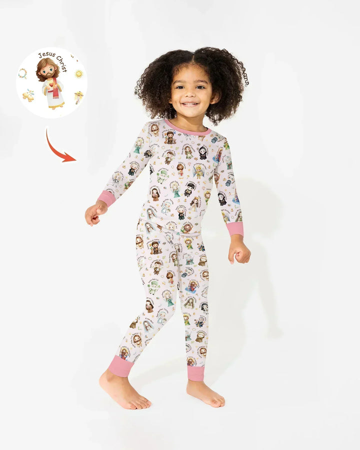 Zweiteiliges Langarm-Pyjama-Set mit Sommerfrüchten