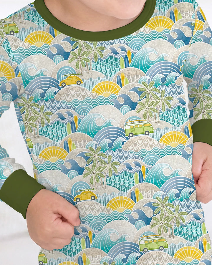 Zweiteiliges Langarm-Pyjama-Set mit Sommerfrüchten
