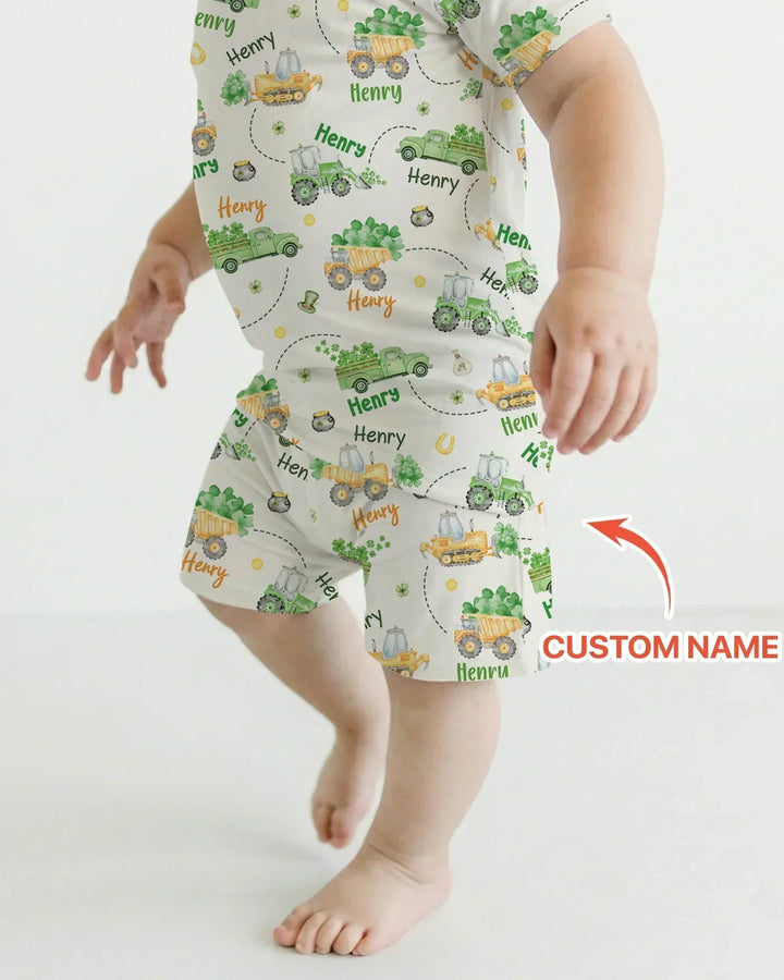 Zweiteiliges Pyjama-Set mit kurzen Ärmeln und Shorts im Sommer-Design