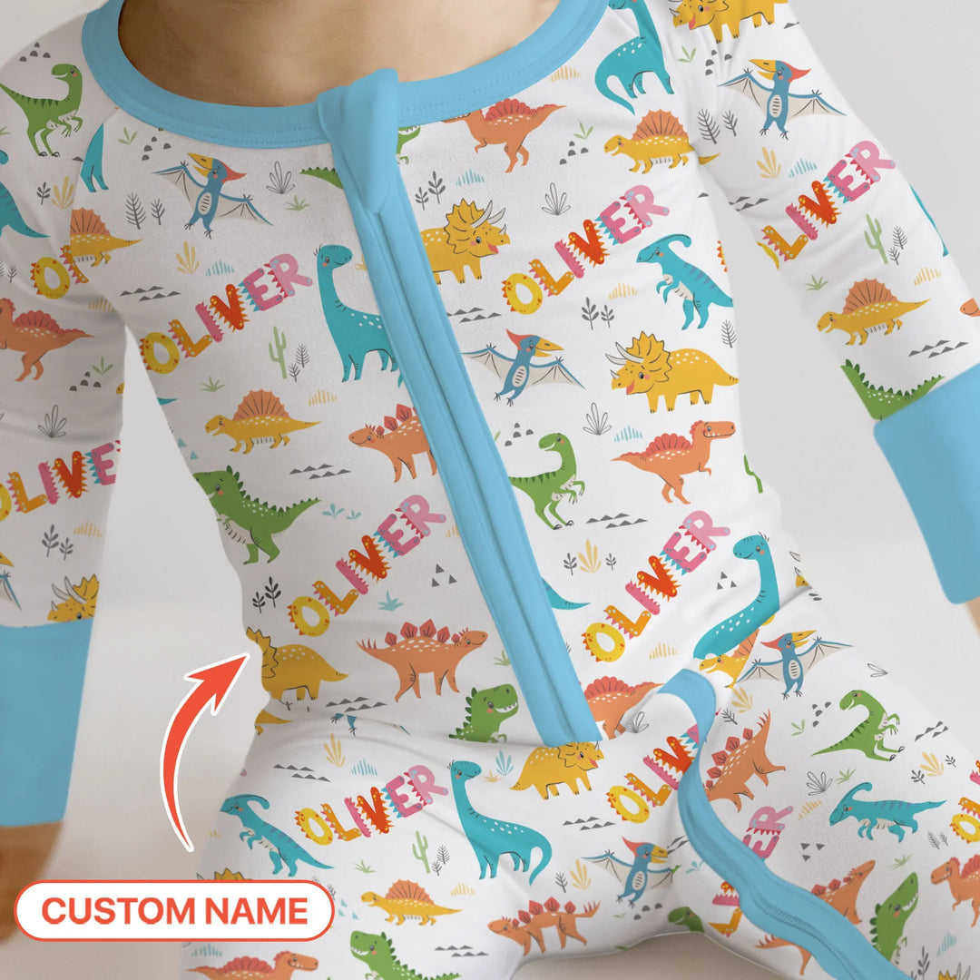 Dino Adventure Custom Name Bamboo Convertible Zippy