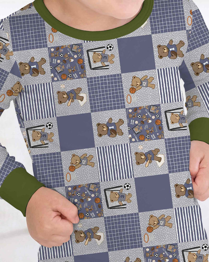 Zweiteiliges Langarm-Pyjama-Set mit Sommerfrüchten