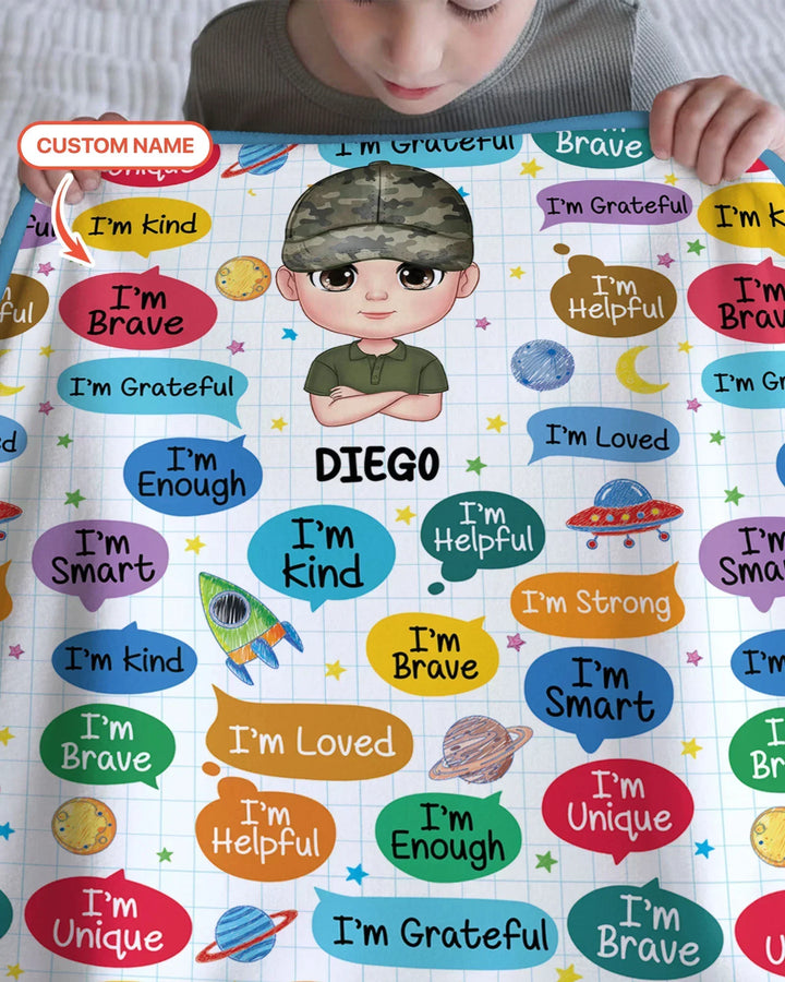 Personalized I'm Kind I'm Brave Bamboo Blanket