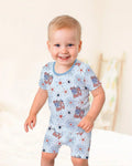Red White and 250th Anniversary Bamboo Two Piece Short Sleeve Shorts Pajama Set