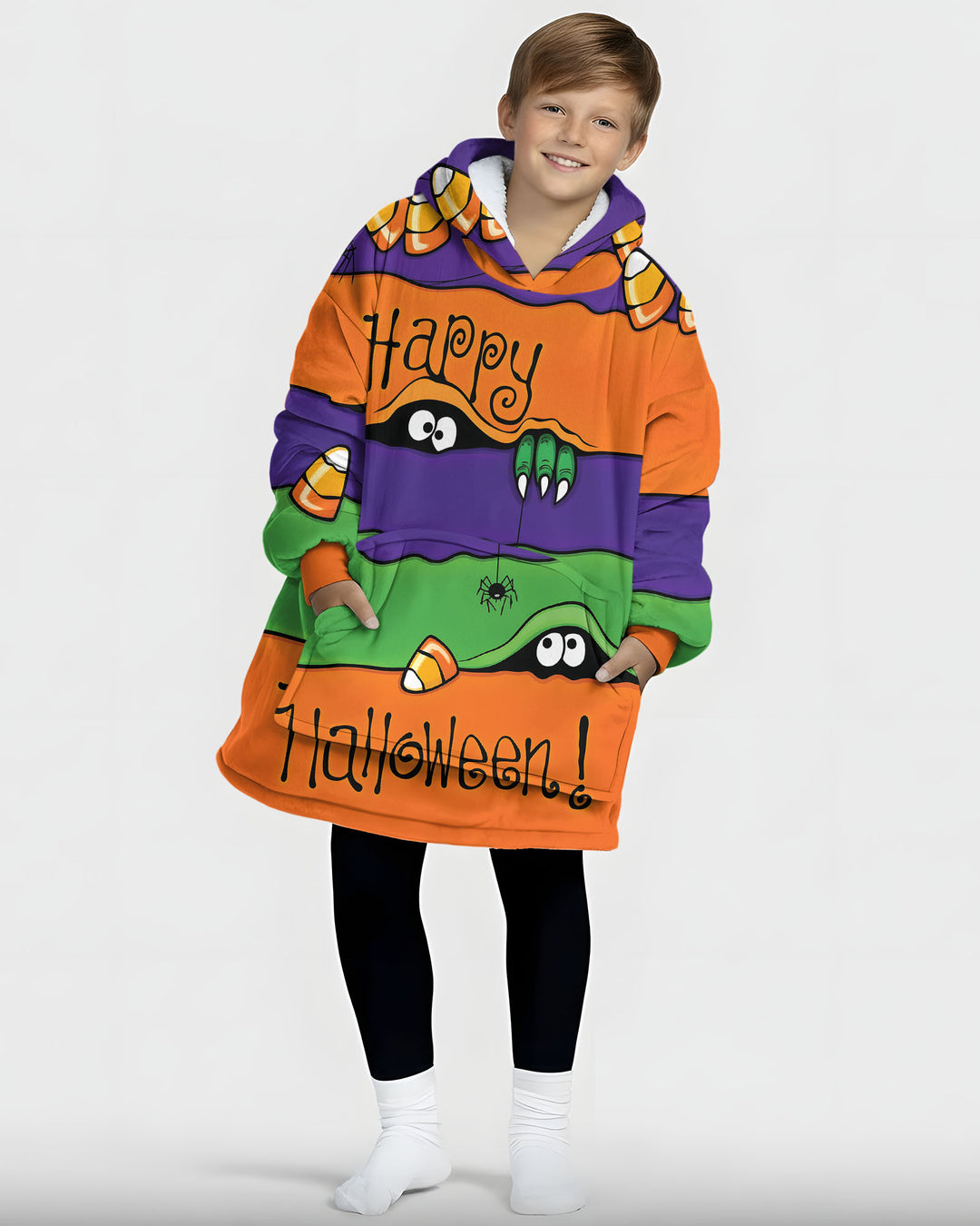 Happy Halloween Bamboo Blanket Hoodie