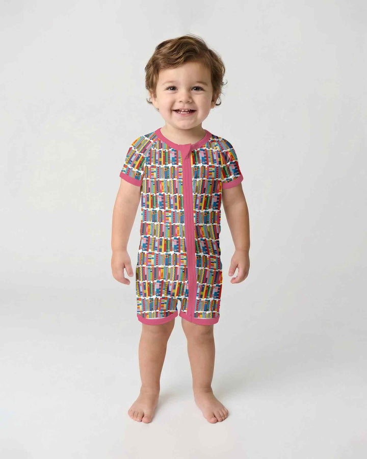 Rainbow Bookshelf Bamboo Shorty Zippy
