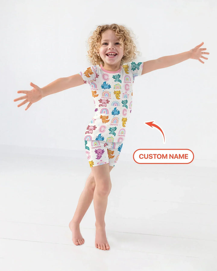 Zweiteiliges Pyjama-Set mit kurzen Ärmeln und Shorts im Sommer-Design