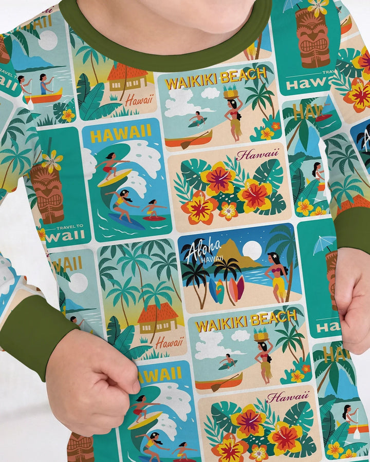 Zweiteiliges Langarm-Pyjama-Set mit Sommerfrüchten