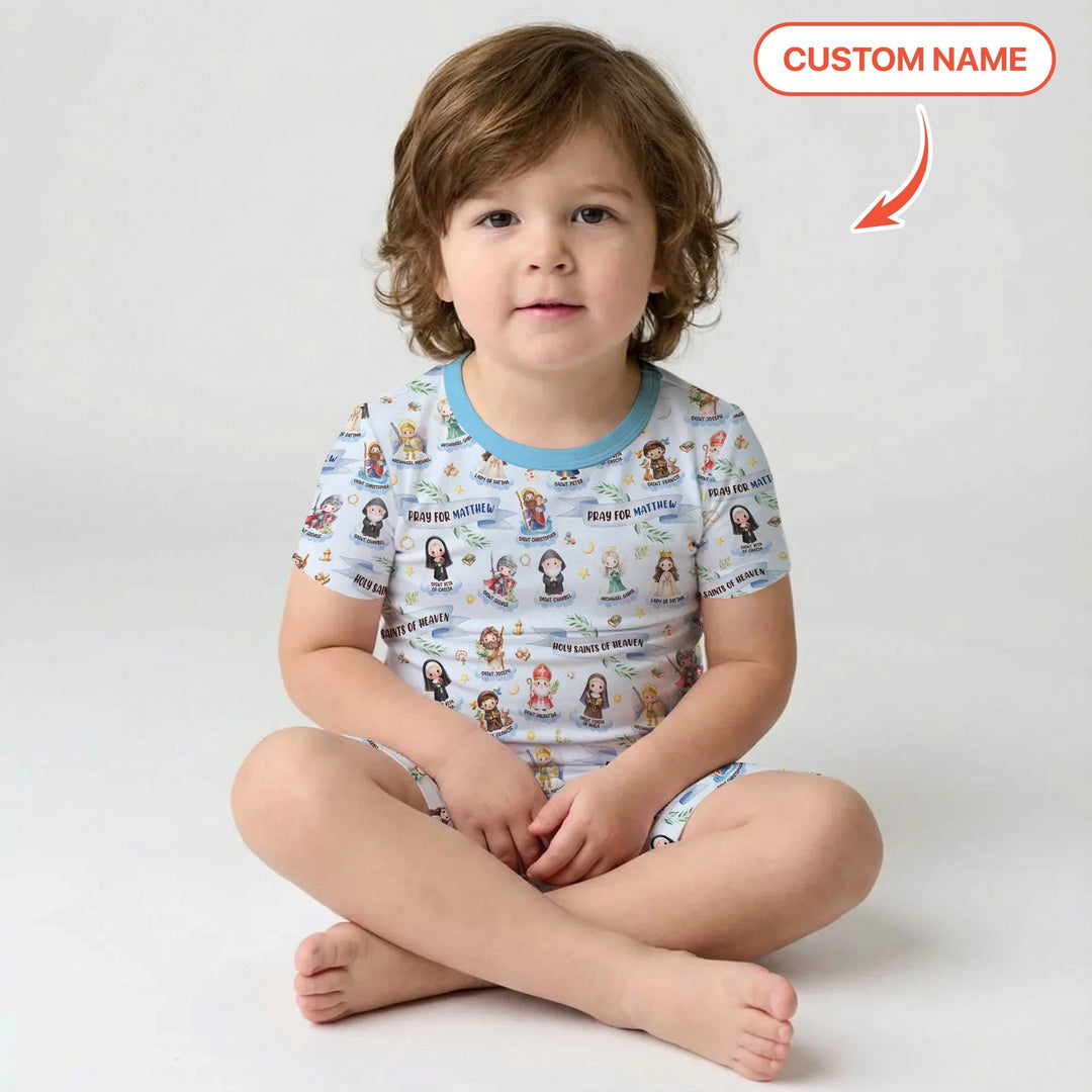 Zweiteiliges Pyjama-Set mit kurzen Ärmeln und Shorts im Sommer-Design