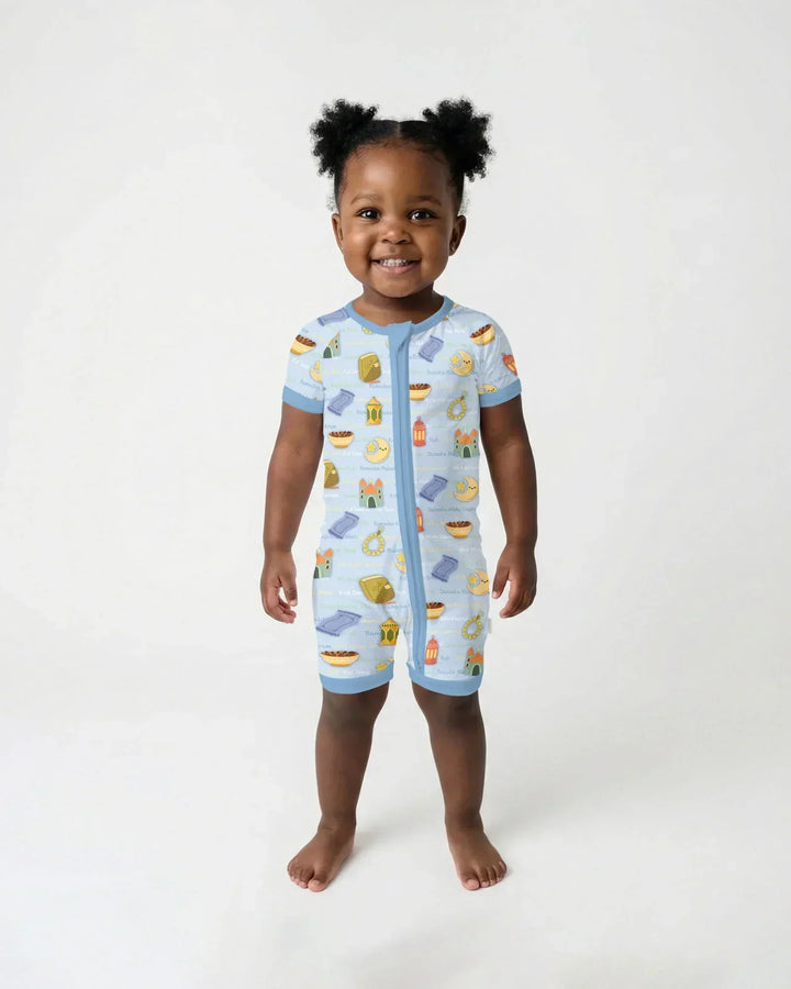 Ramadan Mubarak Family Matching Bamboo Shorty Zippy