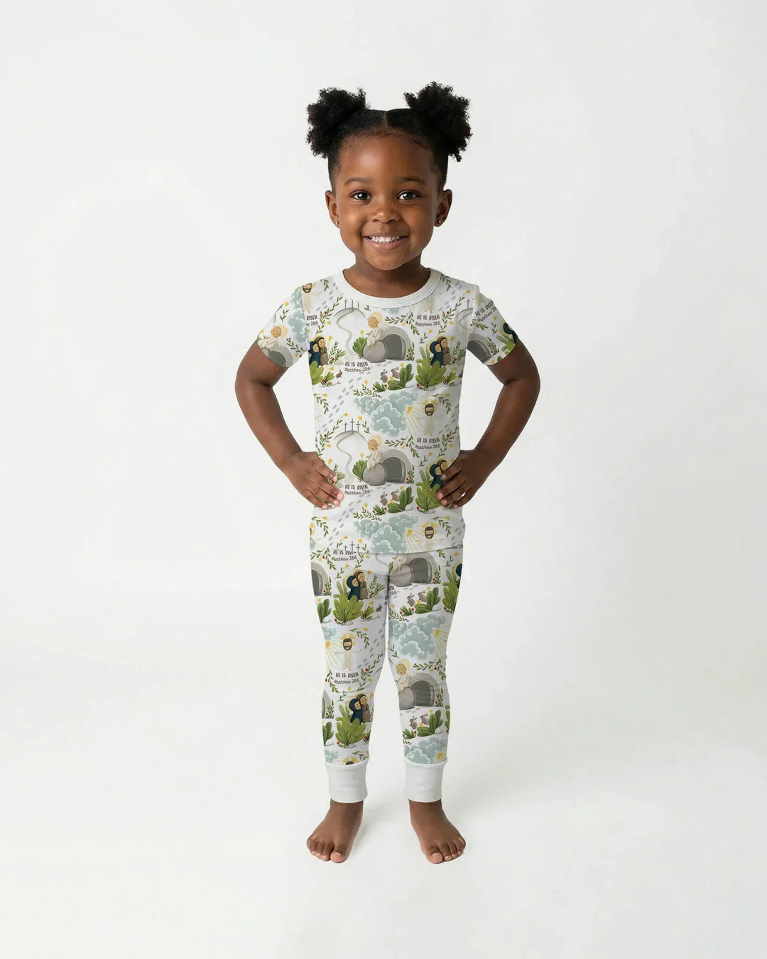 He Is Risen Bamboo Two Piece Short Sleeve Pajama Set