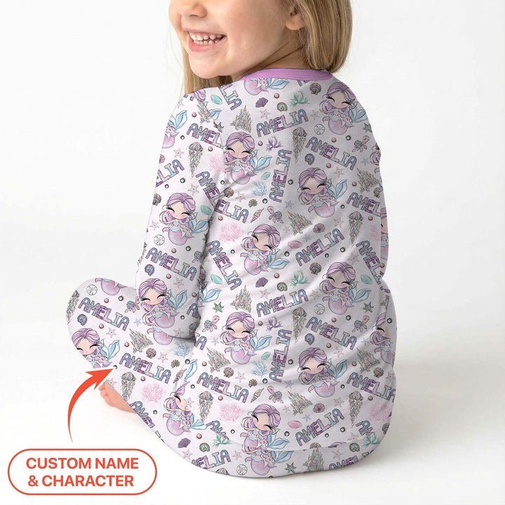 Zweiteiliges Langarm-Pyjama-Set mit Sommerfrüchten