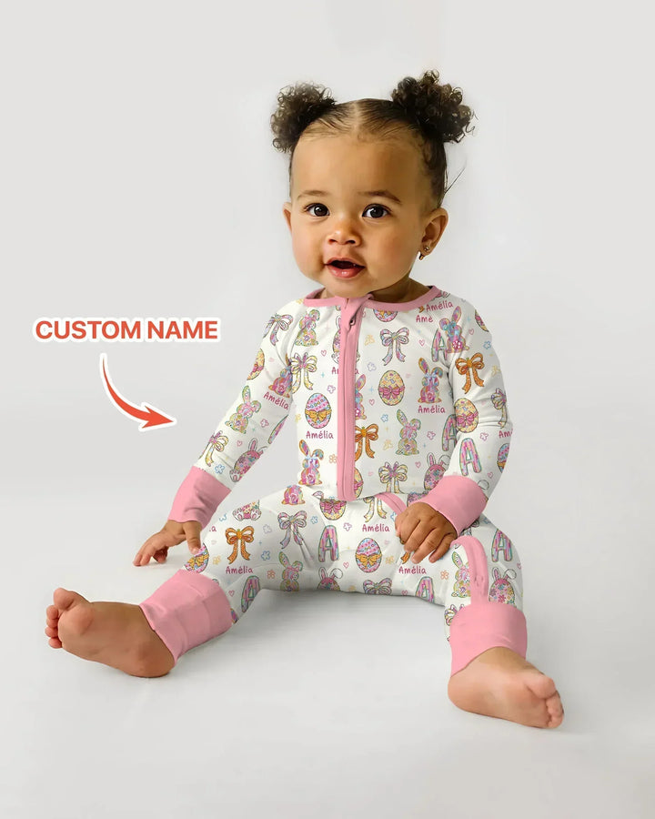 Happy Easter Custom Name Bamboo Convertible Zippy