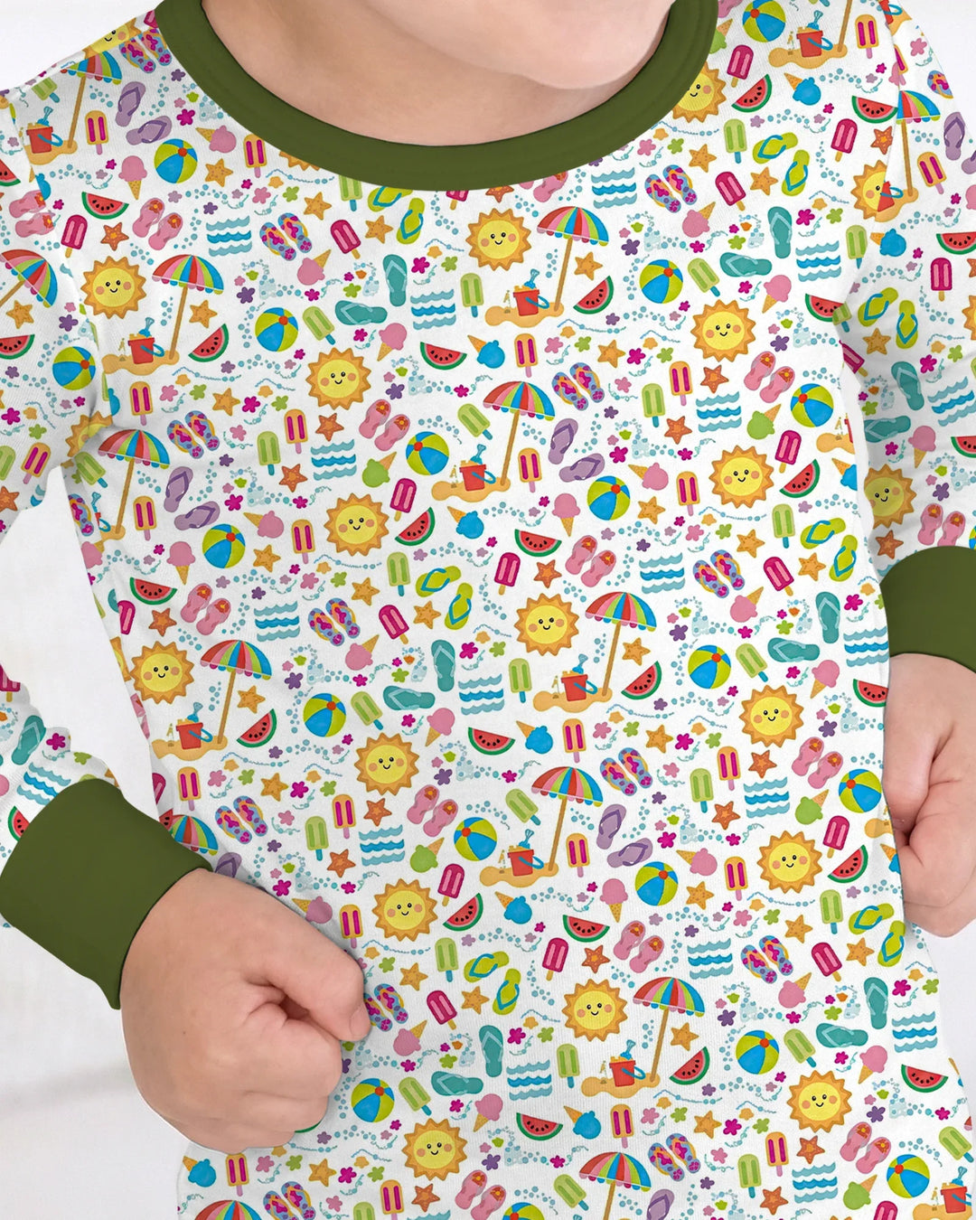 Sunshine Splash Party Bamboo Two Piece Long Sleeve Pajama Set