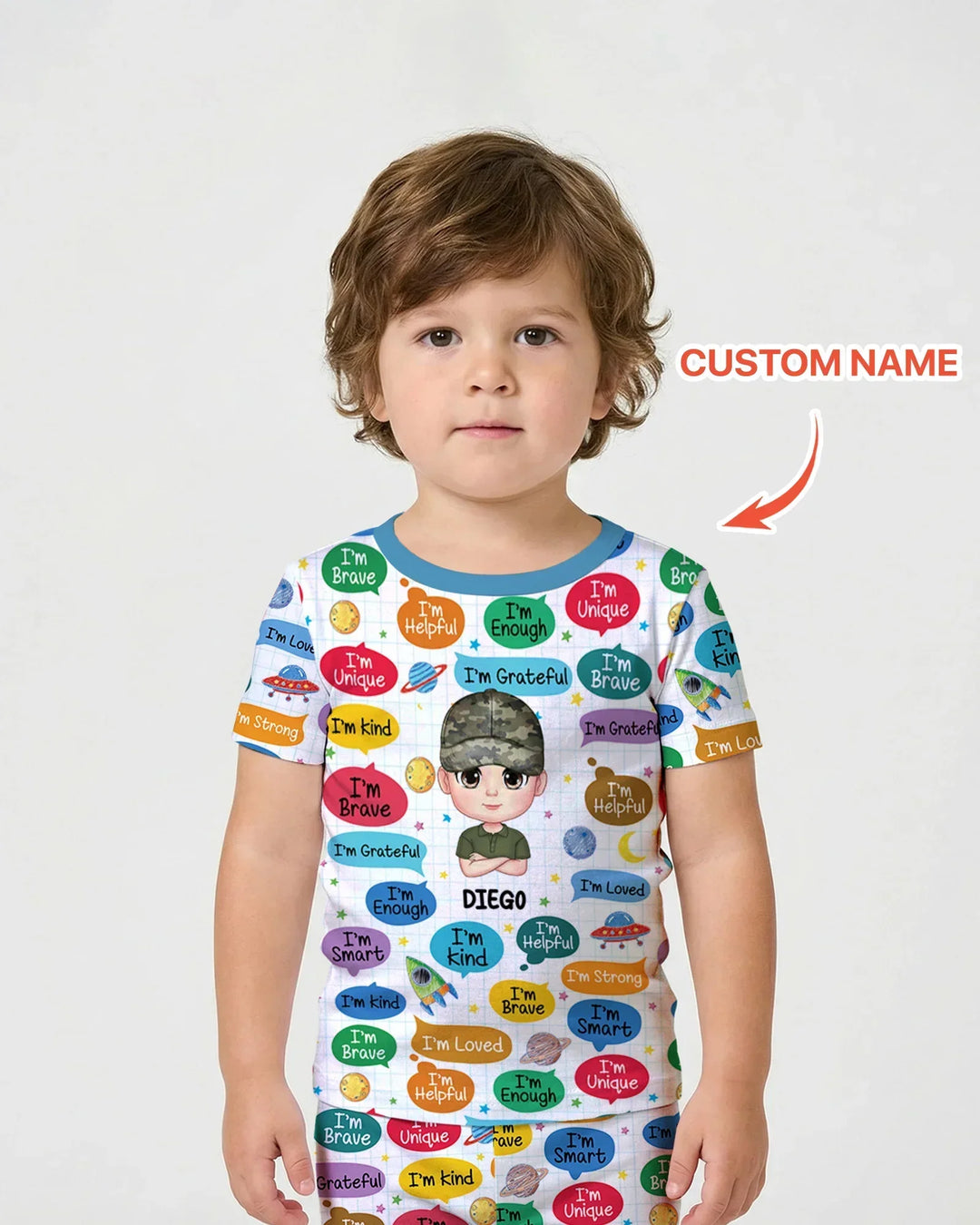 Zweiteiliges Pyjama-Set mit kurzen Ärmeln und Shorts im Sommer-Design