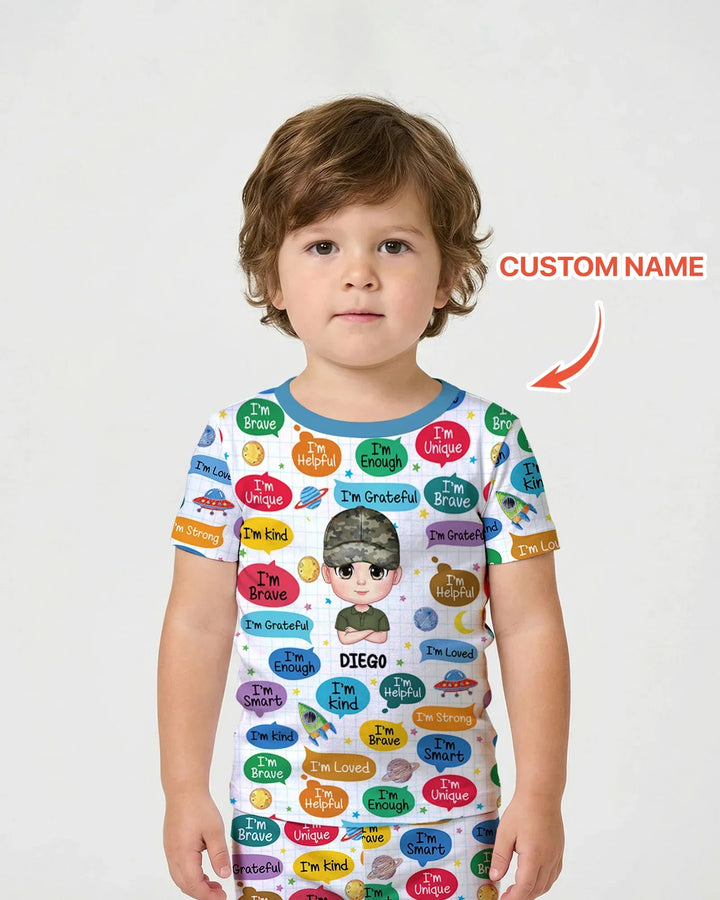 Zweiteiliges Pyjama-Set mit kurzen Ärmeln und Shorts im Sommer-Design