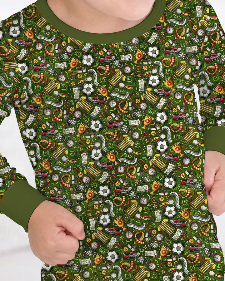 Zweiteiliges Langarm-Pyjama-Set mit Sommerfrüchten