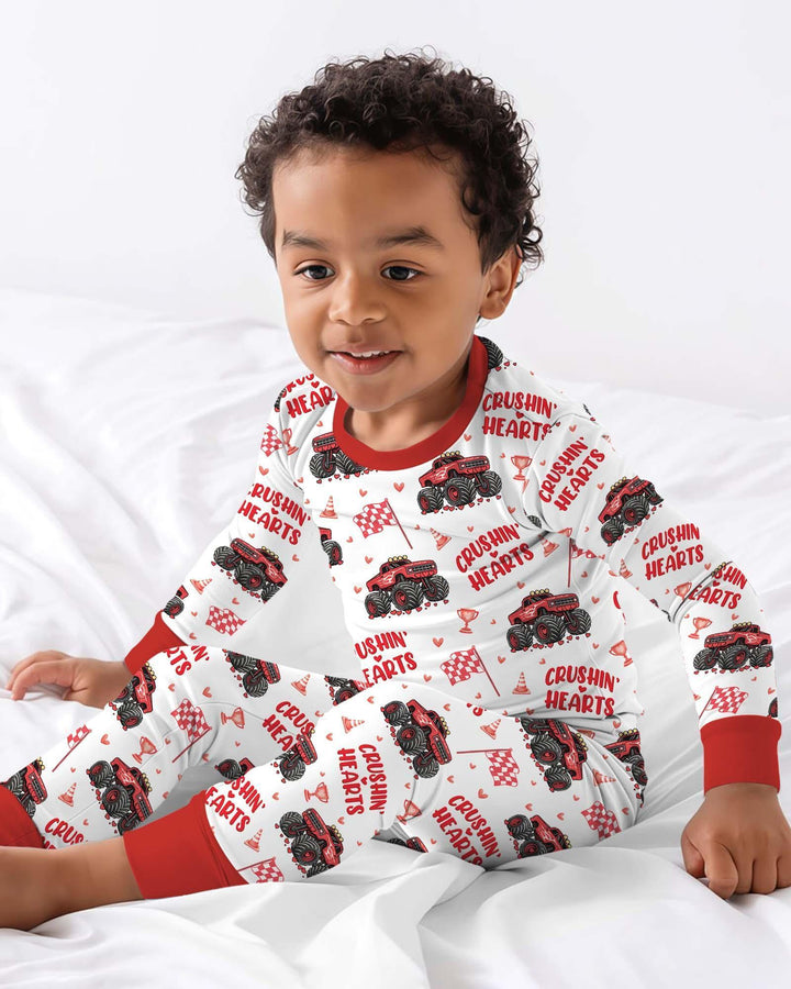 Zweiteiliges Langarm-Pyjama-Set mit Sommerfrüchten