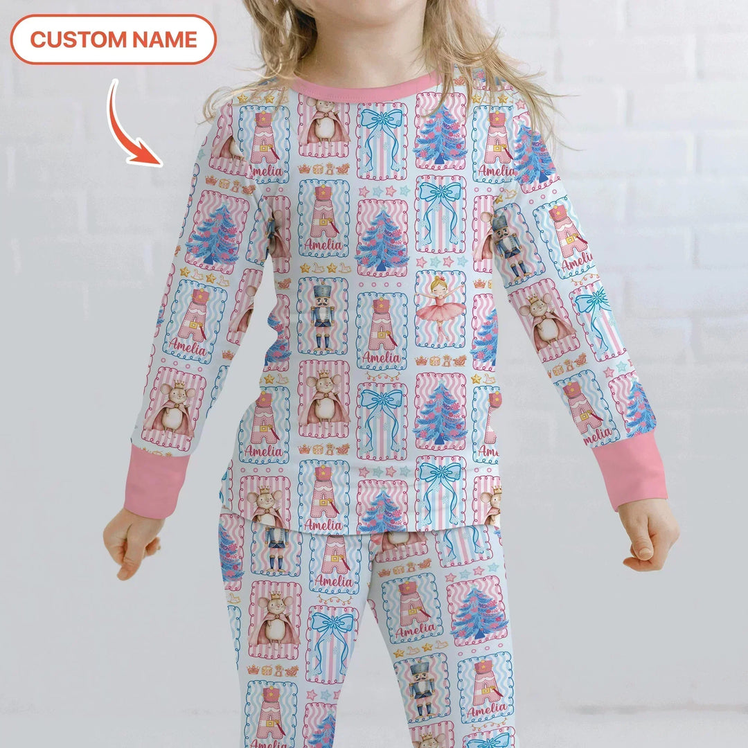 Zweiteiliges Langarm-Pyjama-Set mit Sommerfrüchten