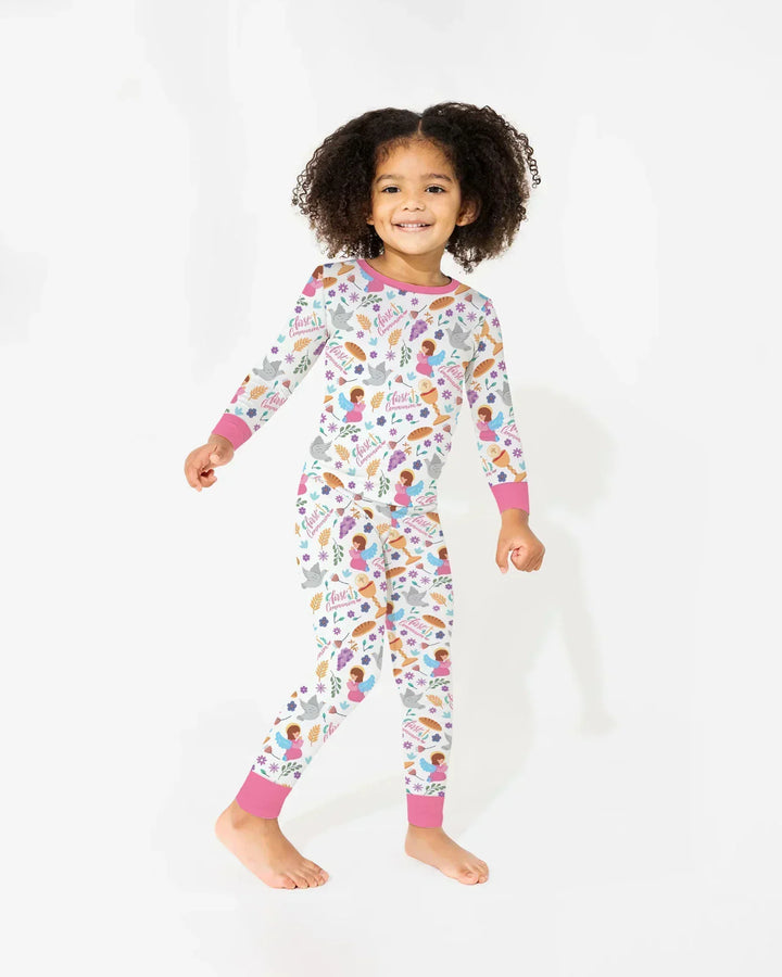 Zweiteiliges Langarm-Pyjama-Set mit Sommerfrüchten