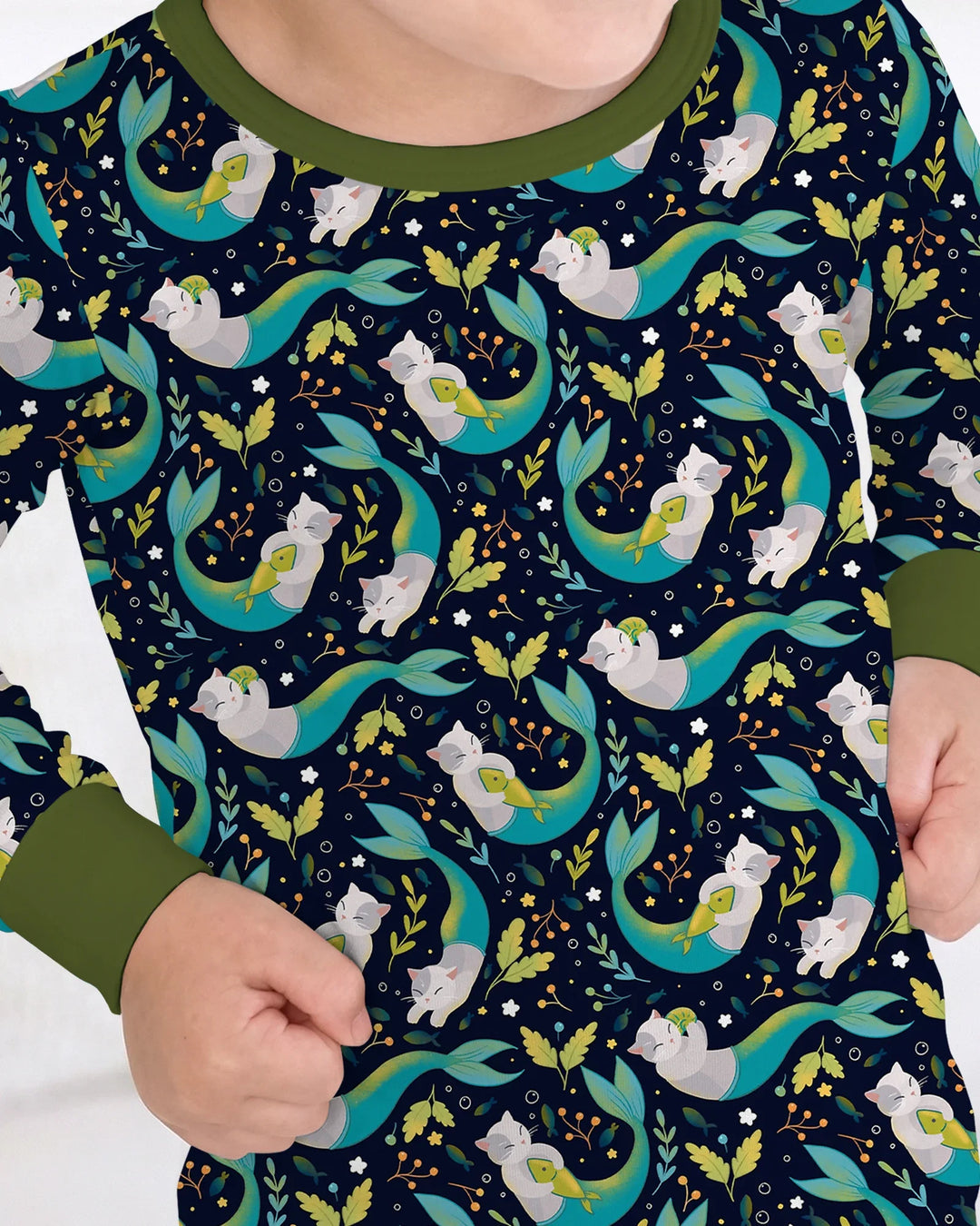 Zweiteiliges Langarm-Pyjama-Set mit Sommerfrüchten