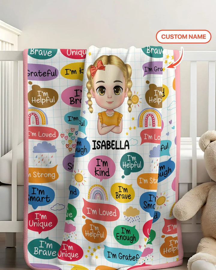 Personalized I'm Kind I'm Brave Bamboo Blanket