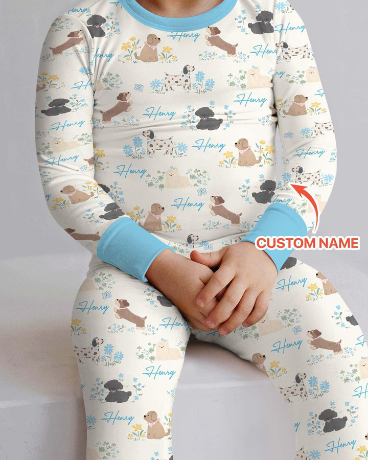 Zweiteiliges Langarm-Pyjama-Set mit Sommerfrüchten
